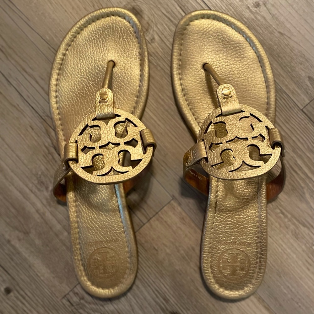 Tory Burch Gold Miller Sandals